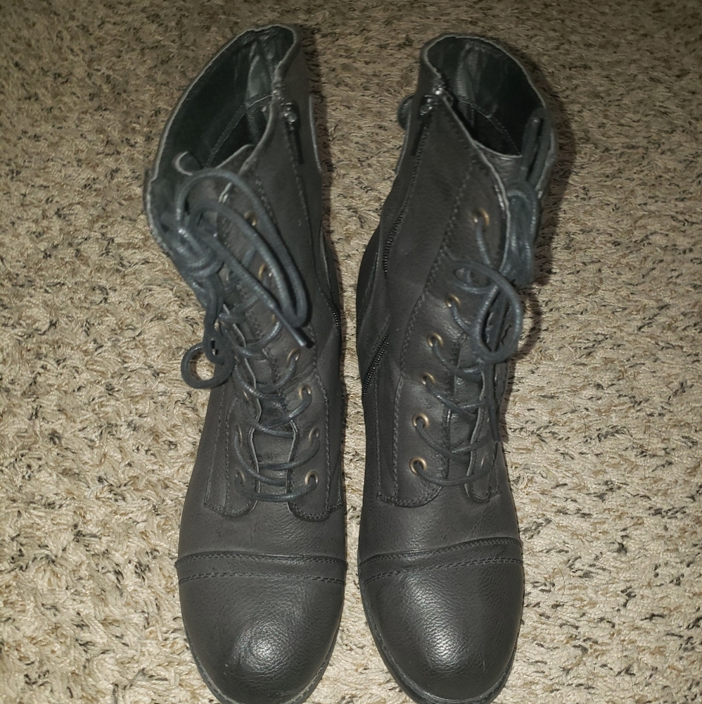 Black Lace Up Boots